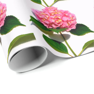 Rosa Hydrangea Rosa Blume Geschenkpapier
