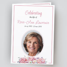 Rosa Hydrangea Sommerbeerdigung der Blume gefaltet Programm