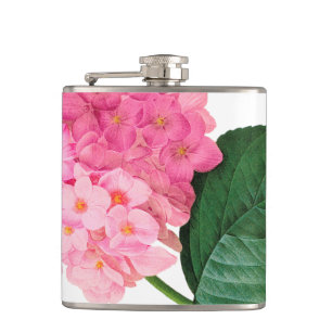 Rosa Hydrangea Vinyl Wrapped Flask Flachmann