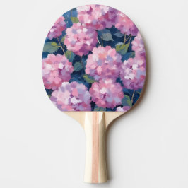 Rosa Hydrangeen Blumen Tischtennis Schläger