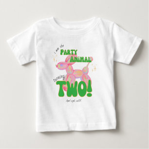 Rosa Ich bin die Party Luftballontier 2. Geburtsta Baby T-shirt