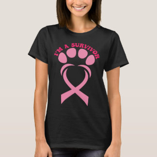 Rosa Ich bin ein überlebendes Brustkrebsbewusstsei T-Shirt