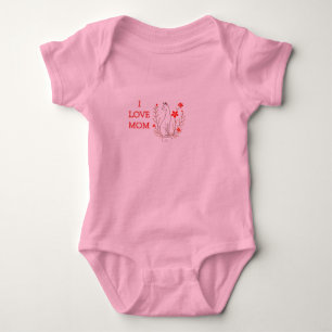 Rosa 'Ich liebe Mama' Baby-Body Baby Strampler