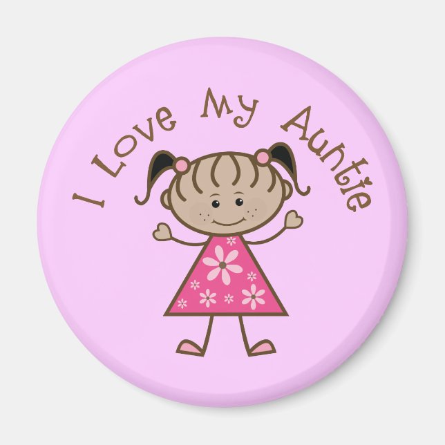 Rosa Ich Liebe mein Tante Geschenk Magnet (Vorne)