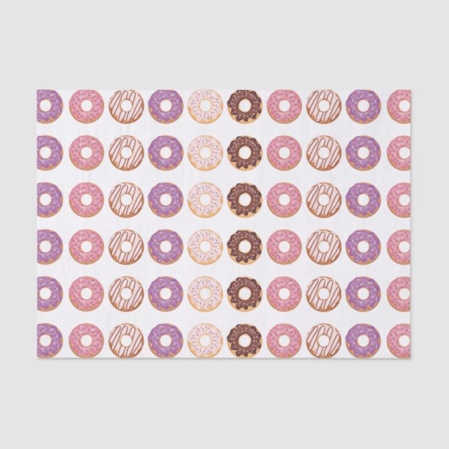 Rosa Icierte Donuts mit Sprinklen-Muster-Party Seidenpapier (Vorderseite)