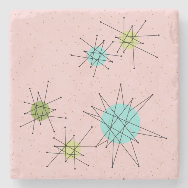 Rosa Iconic AtomSternexplosion-SteinUntersetzer Steinuntersetzer (Vorderseite)