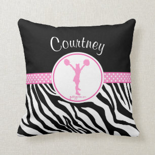 Rosa Ihr Name Zebra Print Chef / Pop Kissen