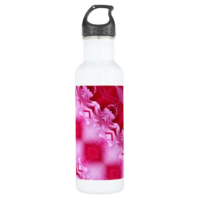 Rosa Ikat 2 Edelstahlflasche (Vorderseite)