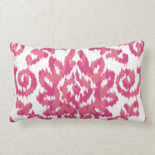 Rosa Ikat Boho wunderliches ethnisches Girly Lendenkissen