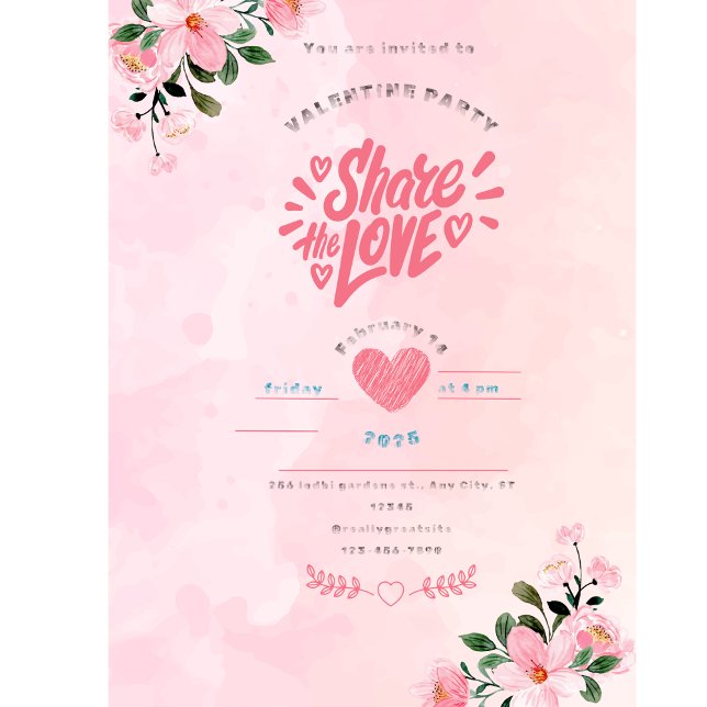 rosa Illustrationsvalentin-Tageskarte Einladung (RED AND WHITE ILLUSTRATION VALENTINE `S DAY CARD)