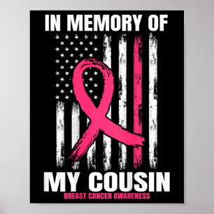 Rosa im Gedächtnis des Brustkrebs-Cousins Poster