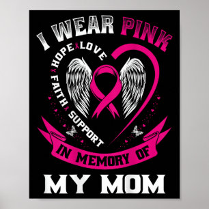 Rosa im Gedächtnis meiner Mama Brustkrebs Bewussts Poster