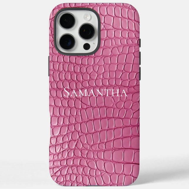 Rosa Imitate Alligator Animal Print Case-Mate iPhone Hülle (Rückseite)