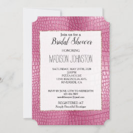 Rosa Imitate Alligator Animal Print Einladung