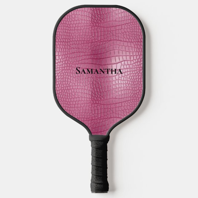 Rosa Imitate Alligator Tier Pickleball Schläger (Vorderseite)