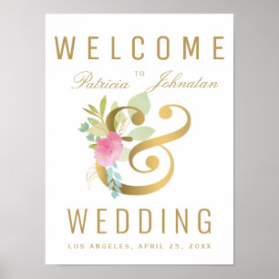 Rosa Imitate Goldmakrele und Begrüßungsschild Poster