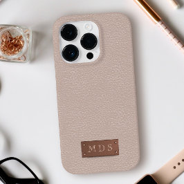 Rosa Imitate Leder Rose Gold Monogramm Case-Mate iPhone Hülle
