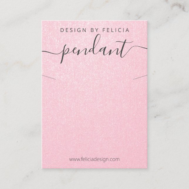 Rosa IMITATE schimmern die Kette Pendeldisplay Visitenkarte (Vorderseite)