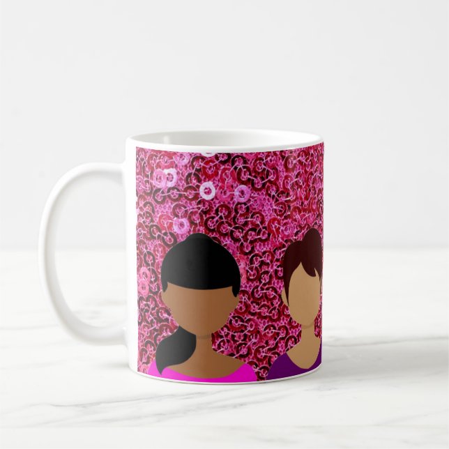 Rosa Imitate Sequins Friends Kaffee Tasse (Links)