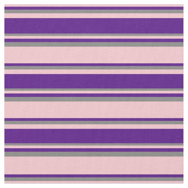 Rosa, Indigomuster und Graufarbenes Muster Stoff (Nahaufnahme)