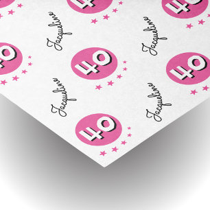 Rosa individuelle 40. Geburtstags-Tissue-Papier Seidenpapier