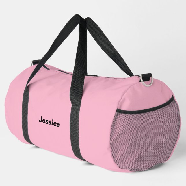 Rosa Individuelle Name Duffle Bag (Rechte Ecke)
