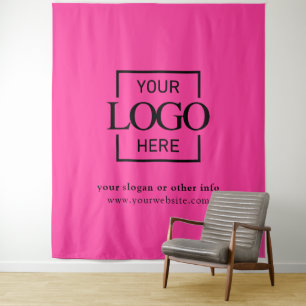 Rosa individuelles Geschäftslogo Firmen-Event Hint Wandteppich