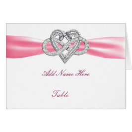 Rosa Infinity Heart Wedding Table Platzkarte