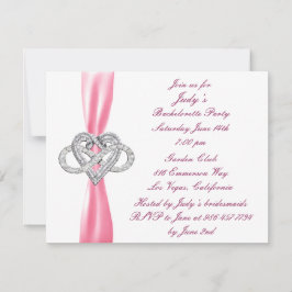 Rosa Infinity Herz Junggeselinnen-Abschied Einladu Einladung