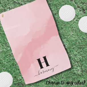 Rosa Initialen Namensmonogramm Golfhandtuch