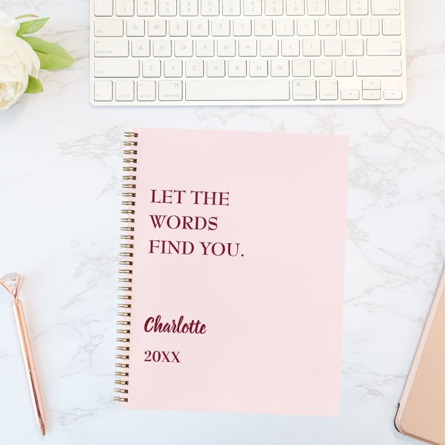 Rosa inspirierendes Zitat schreiben Notizbuch (Von Creator hochgeladen)