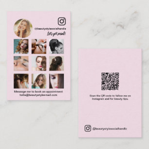 Rosa Instagram-Fotogitter Schönheit Social Media Visitenkarte