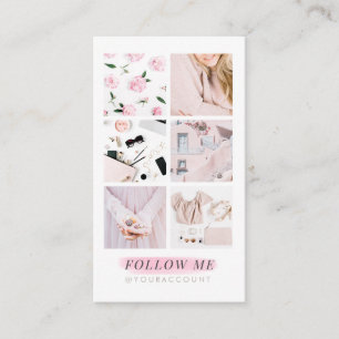 Rosa Instagram füttern Foto-Collagen-Follow-me Visitenkarte