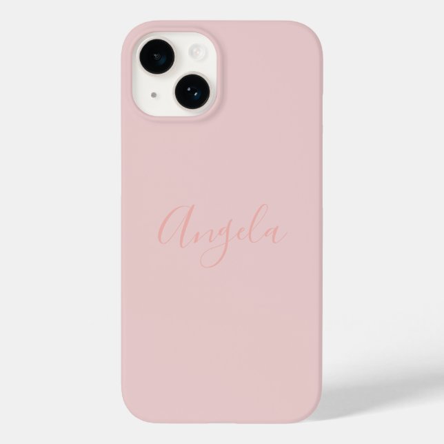 Rosa iPhone 14 mit Namen Case-Mate iPhone Hülle (Rückseite)