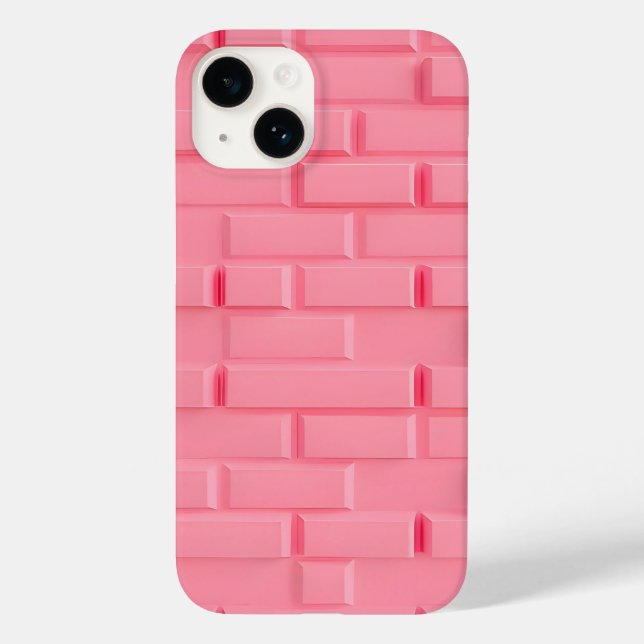 Rosa iPhone-Hülle mit Backsteinmuster im femininen Case-Mate iPhone Hülle (Rückseite)