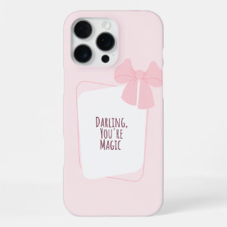 Rosa iPhone-Hülle mit Schleife iPhone 16 Pro Max Hülle