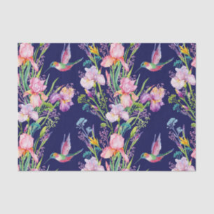 Rosa Ire und Hummingvögel Seidenpapier