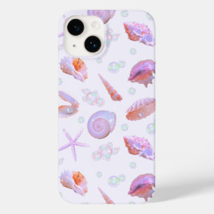Rosa irisierende Mermaidcore Meeresmuschel Perle Y Case-Mate iPhone 14 Hülle