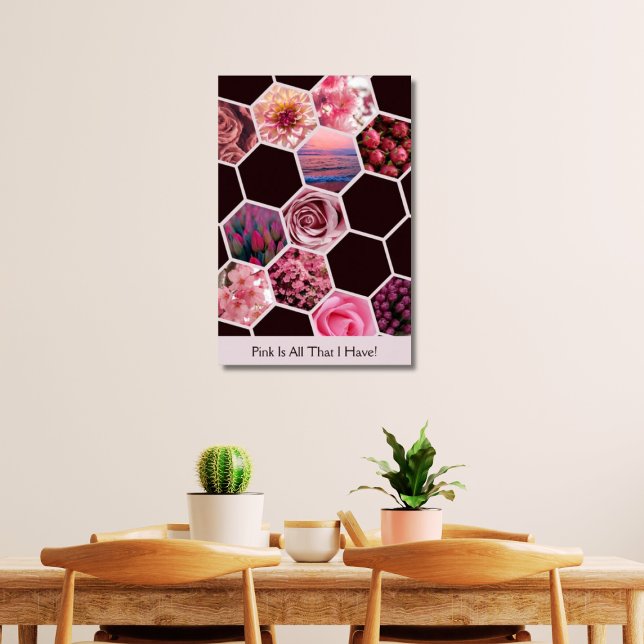 Rosa ist alles, was ich habe! 11 Bilder Hexagon Co Poster (Pink Is All That I Have!)