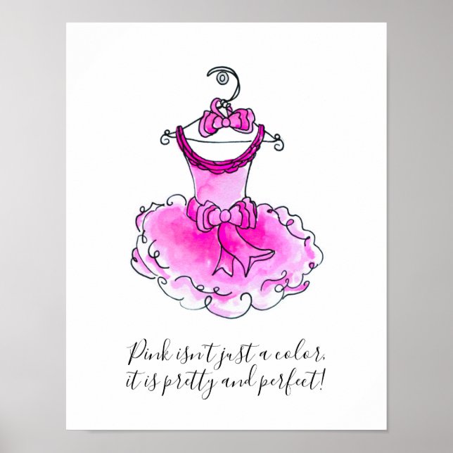 Rosa ist nicht nur ein farbiges Mädchen pink Party Poster (Vorne)