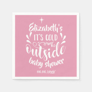Rosa It's Cold Outside Baby Shower/Sprinkle Serviette
