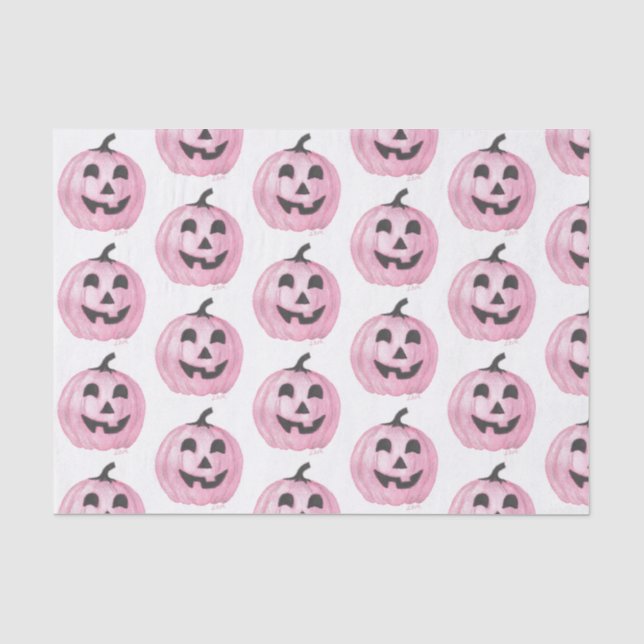 Rosa Jack-O-Lantern Seidenpapier (Vorderseite)