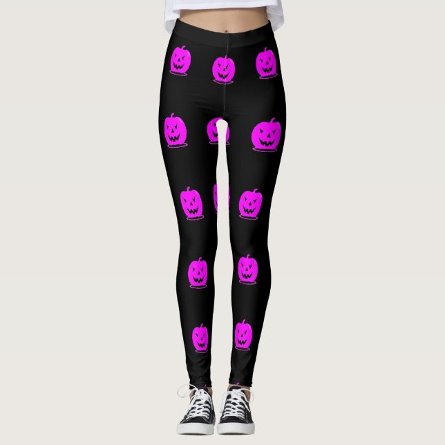 Rosa Jack o'lantern Halloween Thunder_Cove Leggings (Vorderseite)