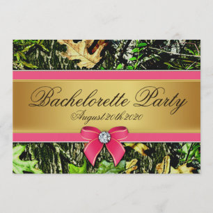 Rosa Jagd Camouflage Junggeselinnen-Abschied Einla Einladung