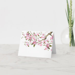 Rosa japanische Kirschblüten-Dankeskarten Dankeskarte