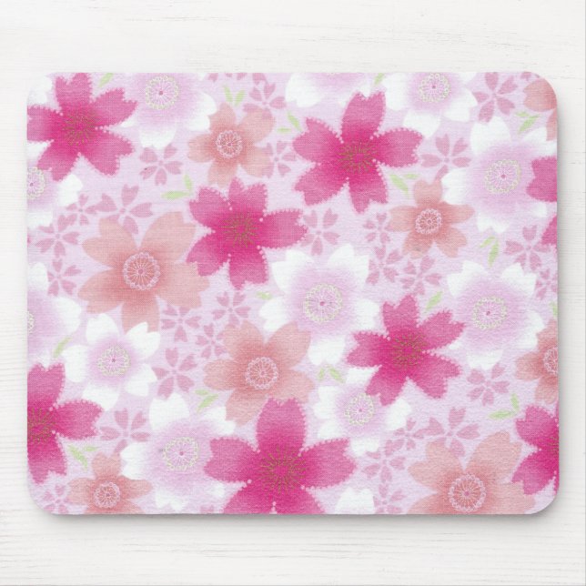 Rosa Japanisches Blumenmousepad Mousepad (Vorne)