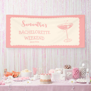 Rosa Junggeselinnen-Abschied Cocktail Brautparty Banner