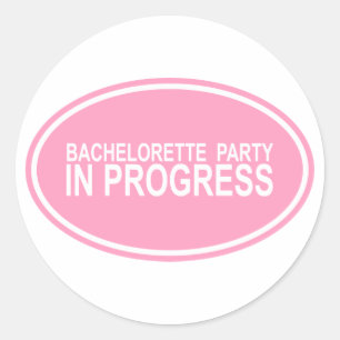 Rosa Junggeselinnen-Abschied in Progress T-Shirts  Runder Aufkleber