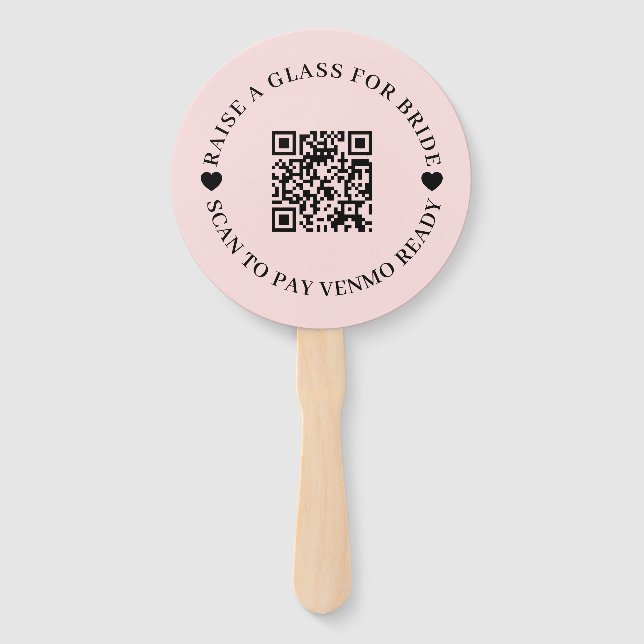 Rosa Junggesellinnen-QR-Braut-Design Fächer (Vorderseite)