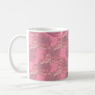 Rosa Jungle Tiger Pattern Kaffeetasse